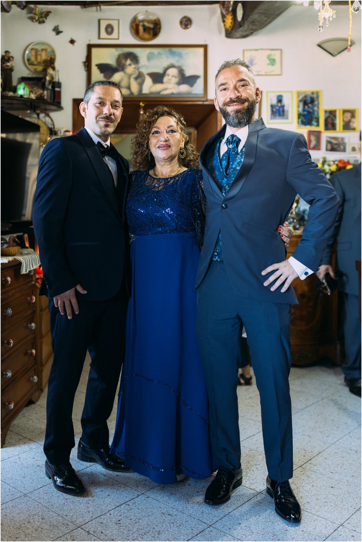 Lo sposo con il fratello prima del matrimonio alla Sibilla di Tivoli