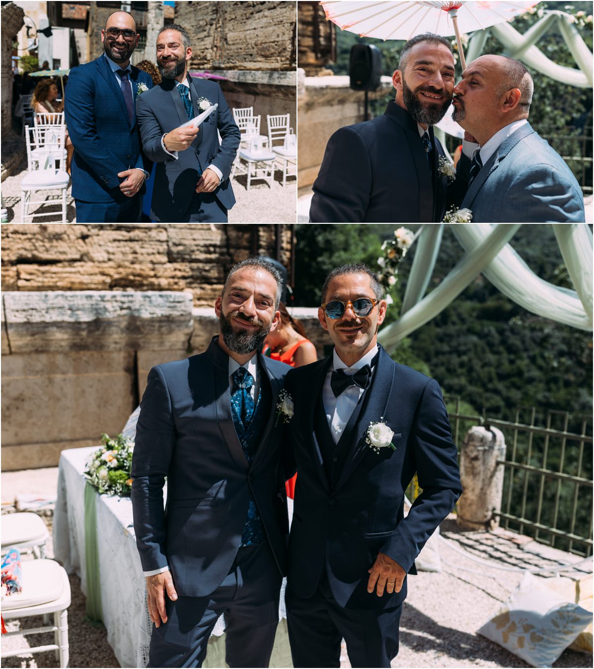 Dettaglio dell'abito della sposa al matrimonio alla Sibilla di Tivoli