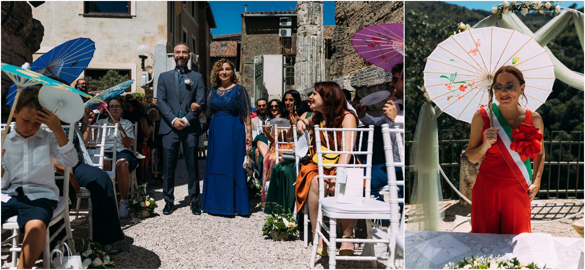 Inizio della cerimonia di matrimonio al Ristorante Sibilla a Tivoli