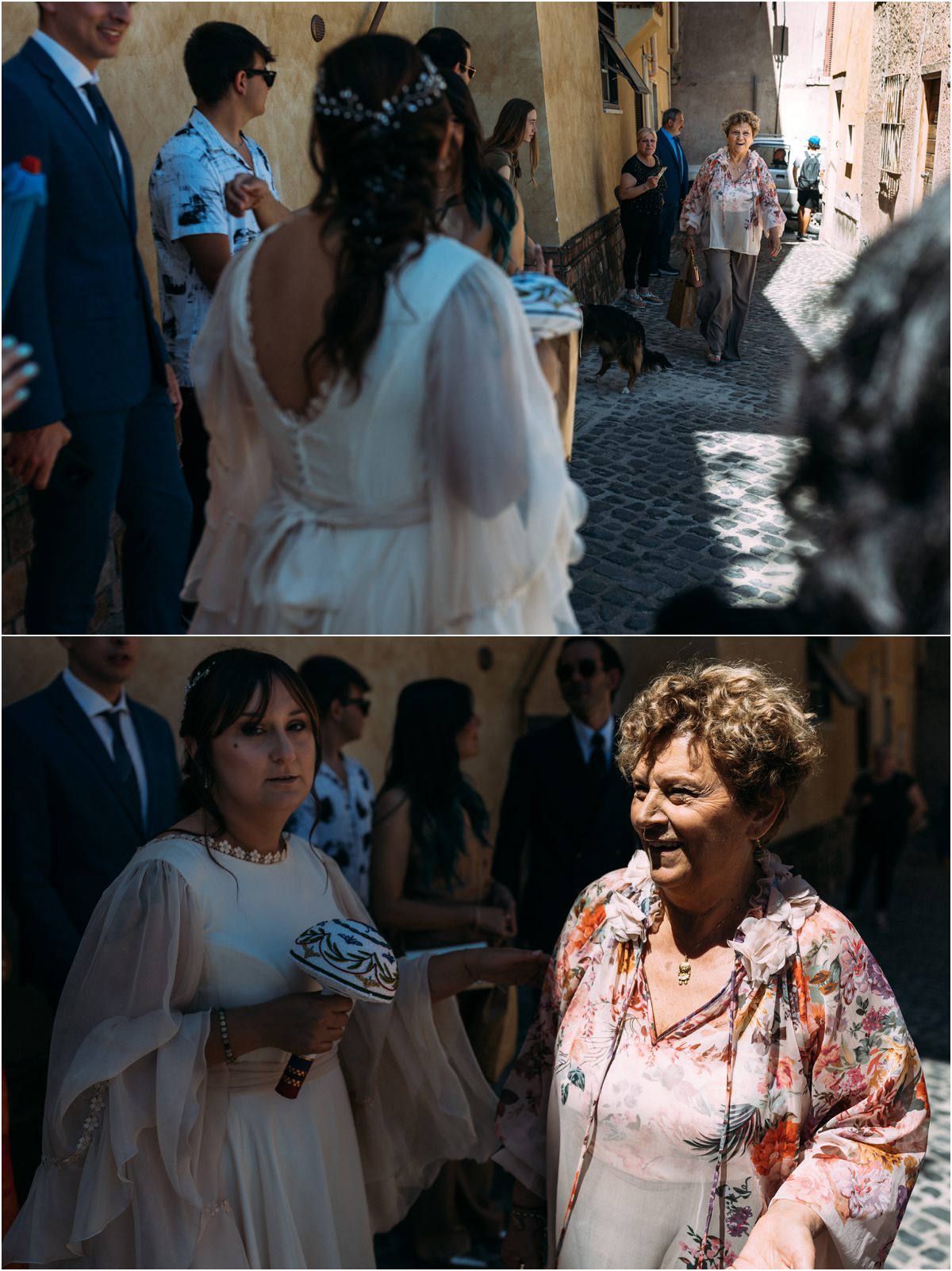 La mamma della sposa emozionata durante la cerimonia di matrimonio a Tivoli