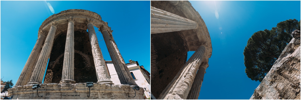 Panoramica della cerimonia di matrimonio alla Sibilla di Tivoli tra i templi