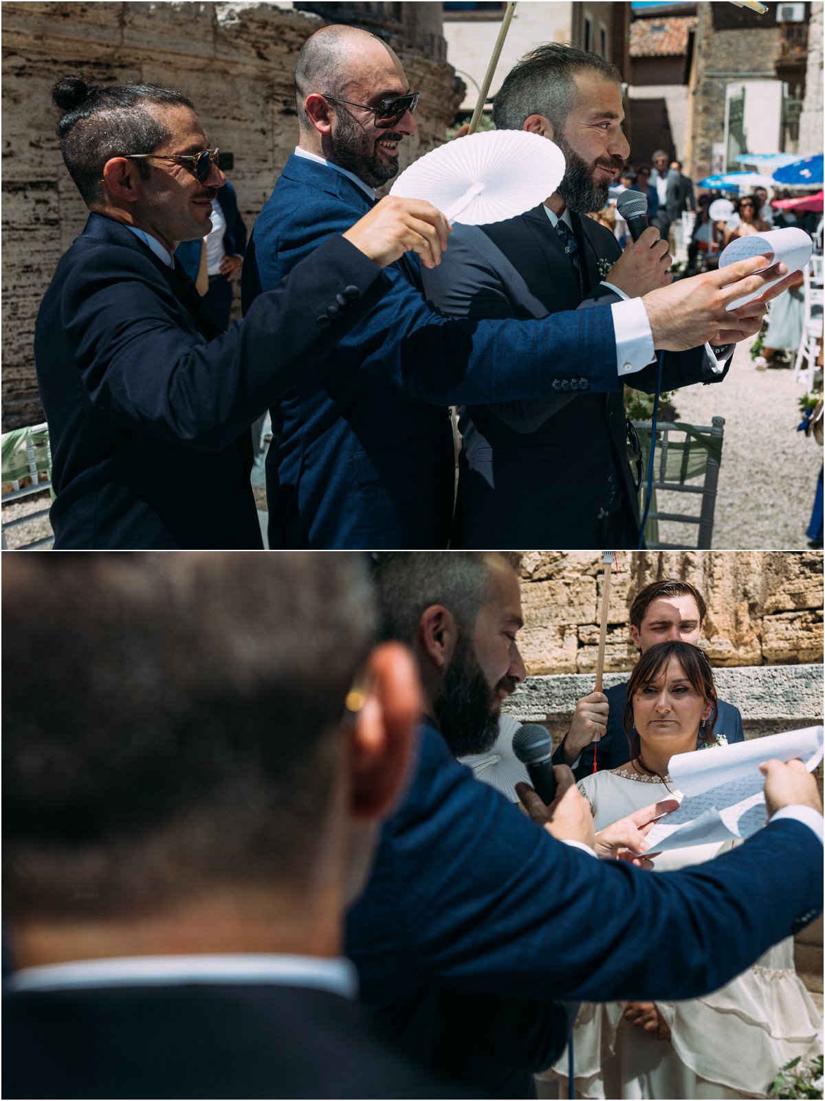 Le promesse degli sposi durante la cerimonia di matrimonio alla Sibilla di Tivoli