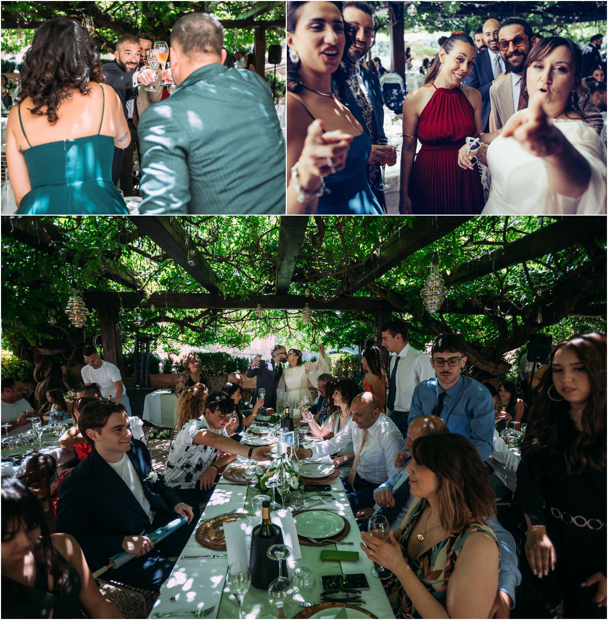 Inizio della festa di matrimonio al ricevimento alla Sibilla di Tivoli