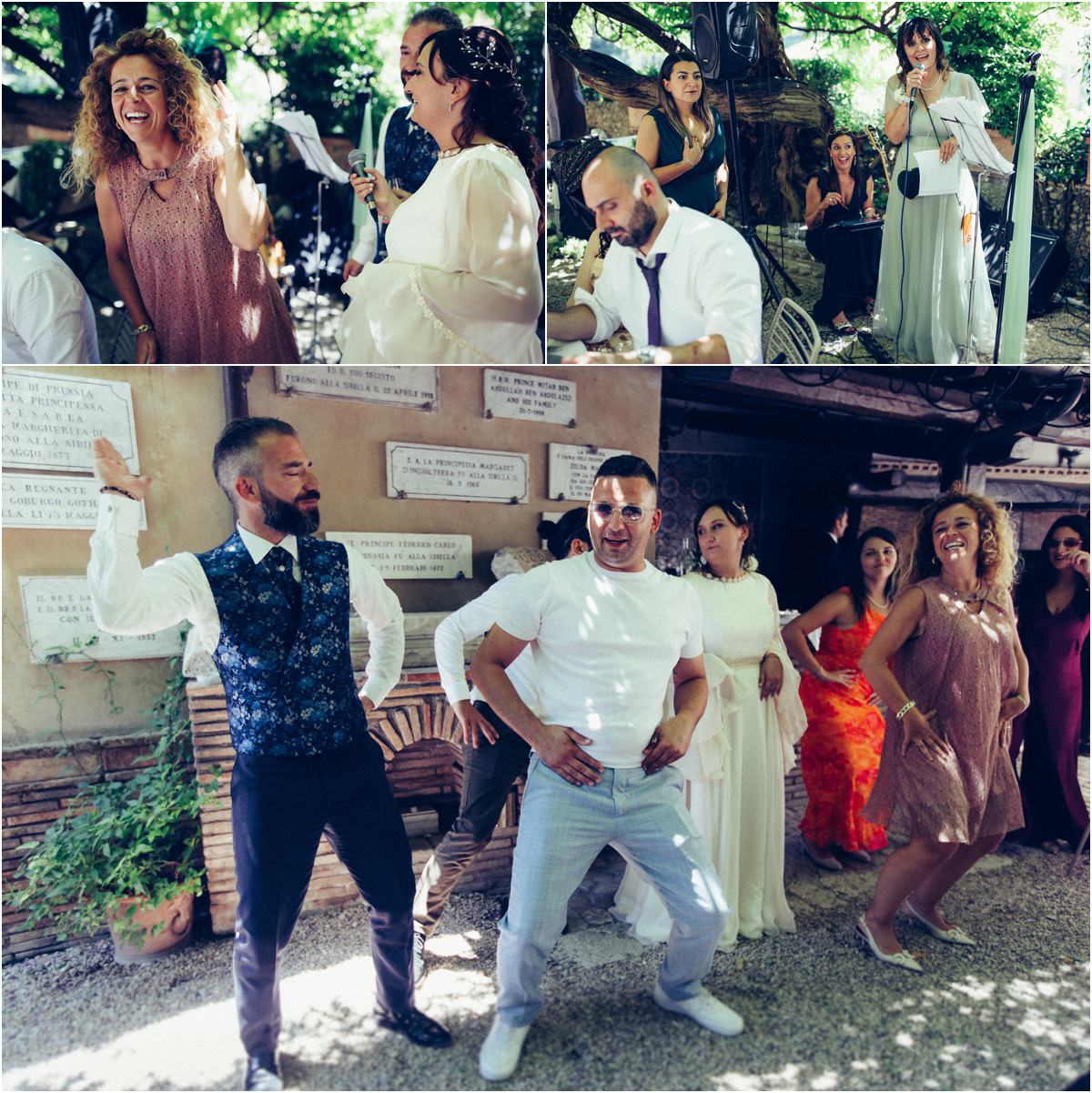 La sorella della sposa apre le danze al ricevimento di matrimonio a Tivoli