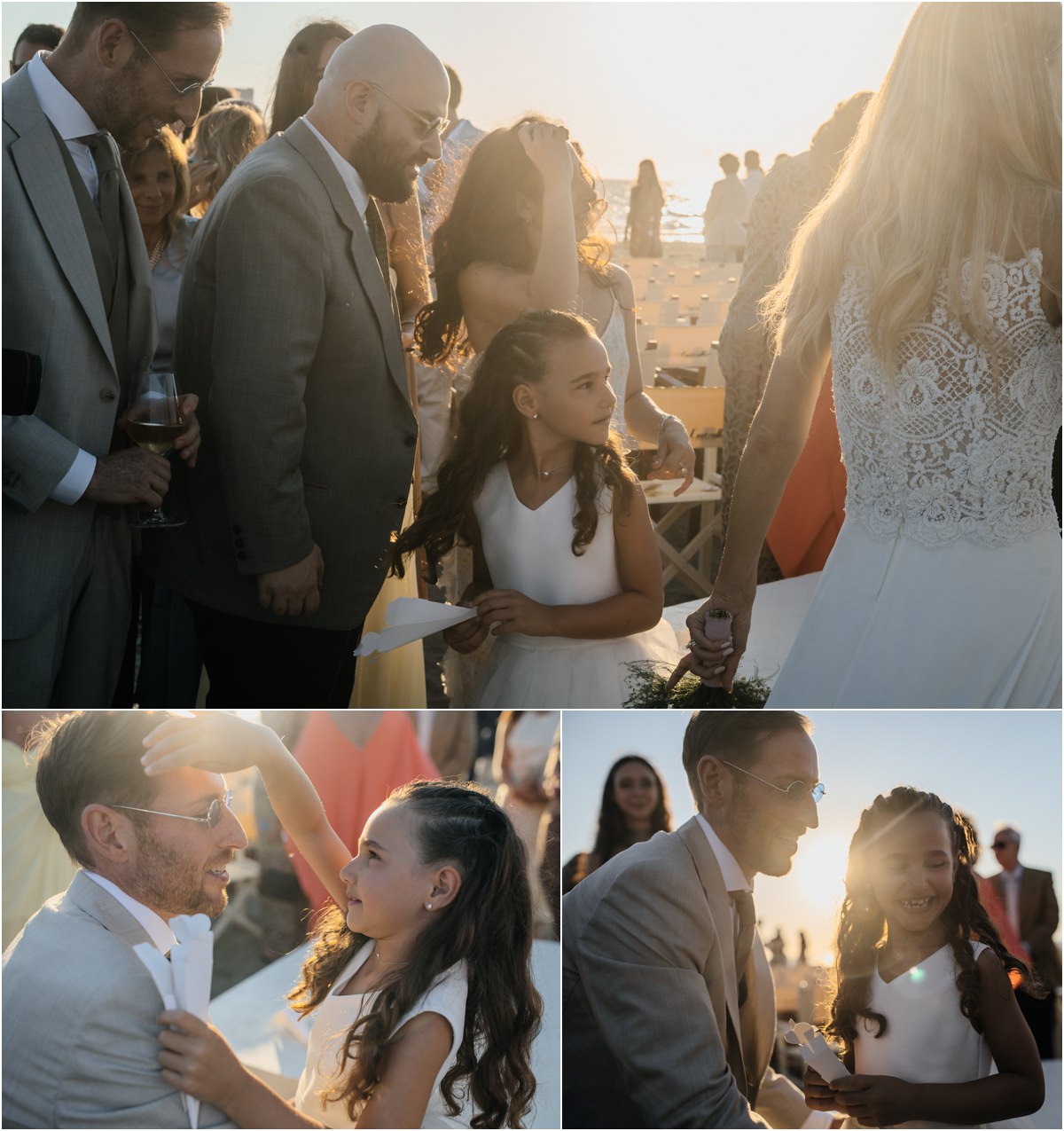 Momento di relax sulla spiaggia di Fregene durante il matrimonio