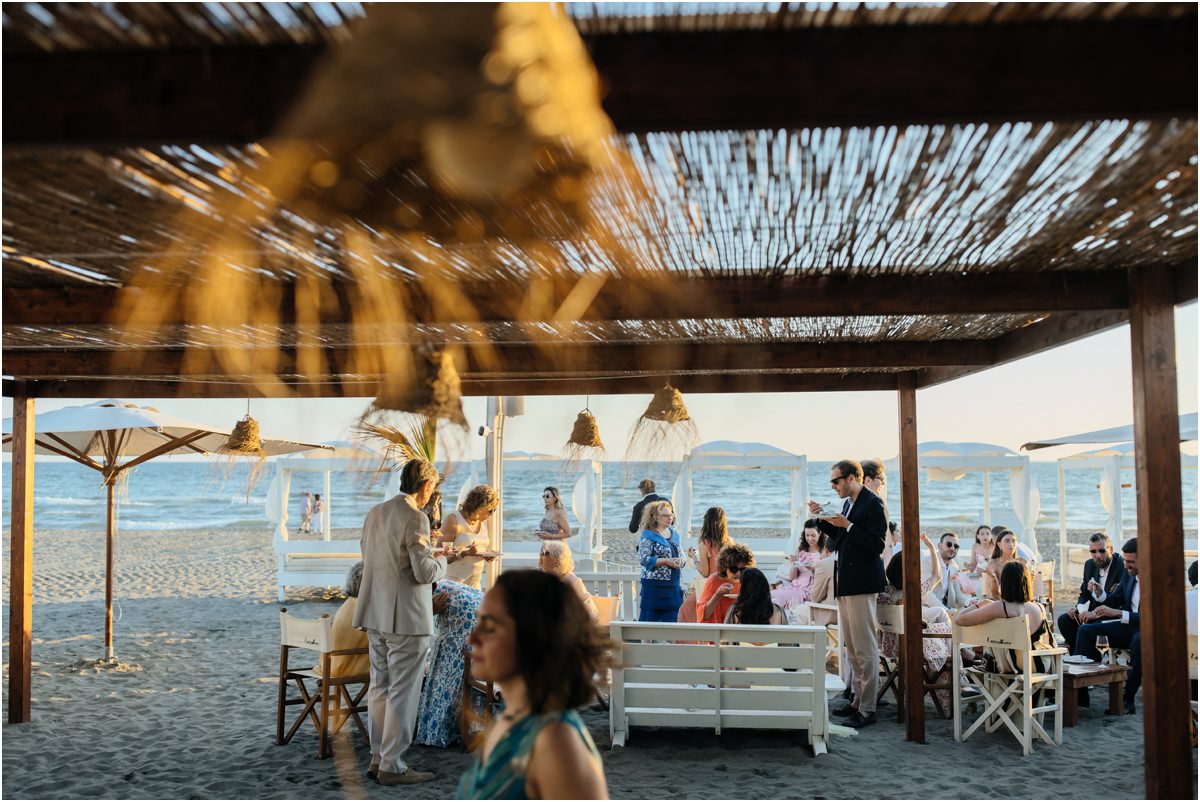 Ospiti al ricevimento del matrimonio a Controvento Fregene