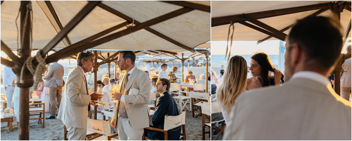 Dettaglio del ricevimento matrimonio in spiaggia a Controvento