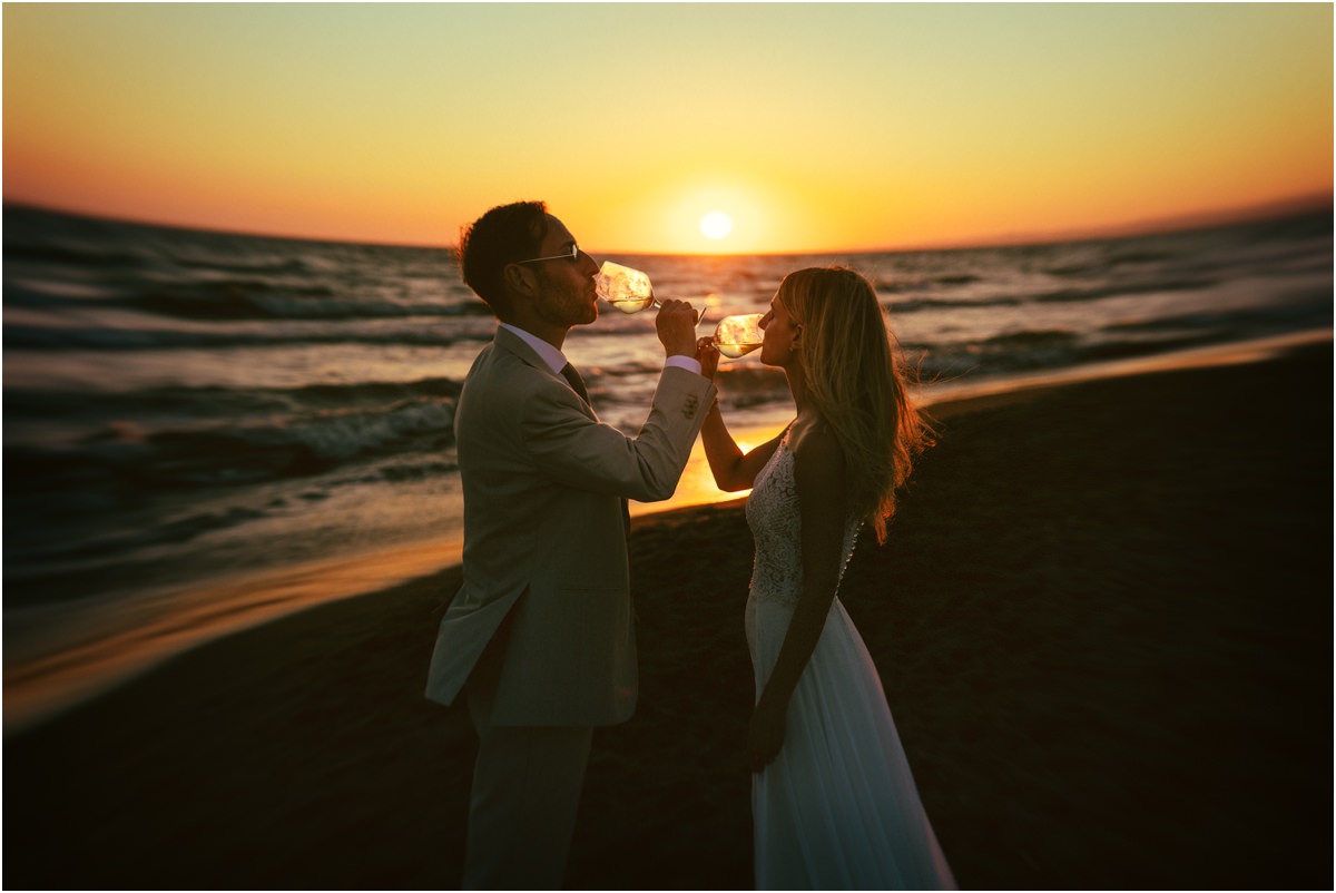 Matrimonio in spiaggia a Controvento Fregene, rito civile Federica e Giorgio