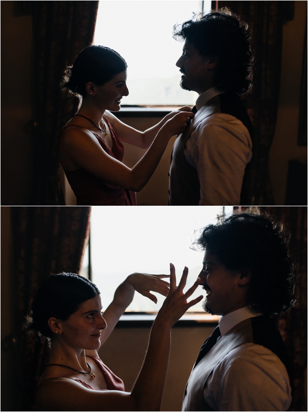 La sorella dello sposo aiuta nei preparativi a Villa del Cardinale