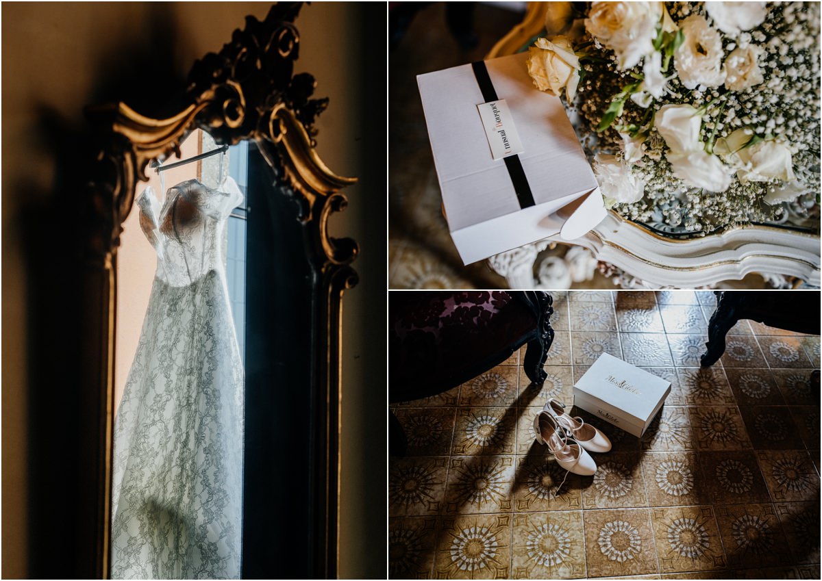 La sposa Michela durante i preparativi a Villa del Cardinale