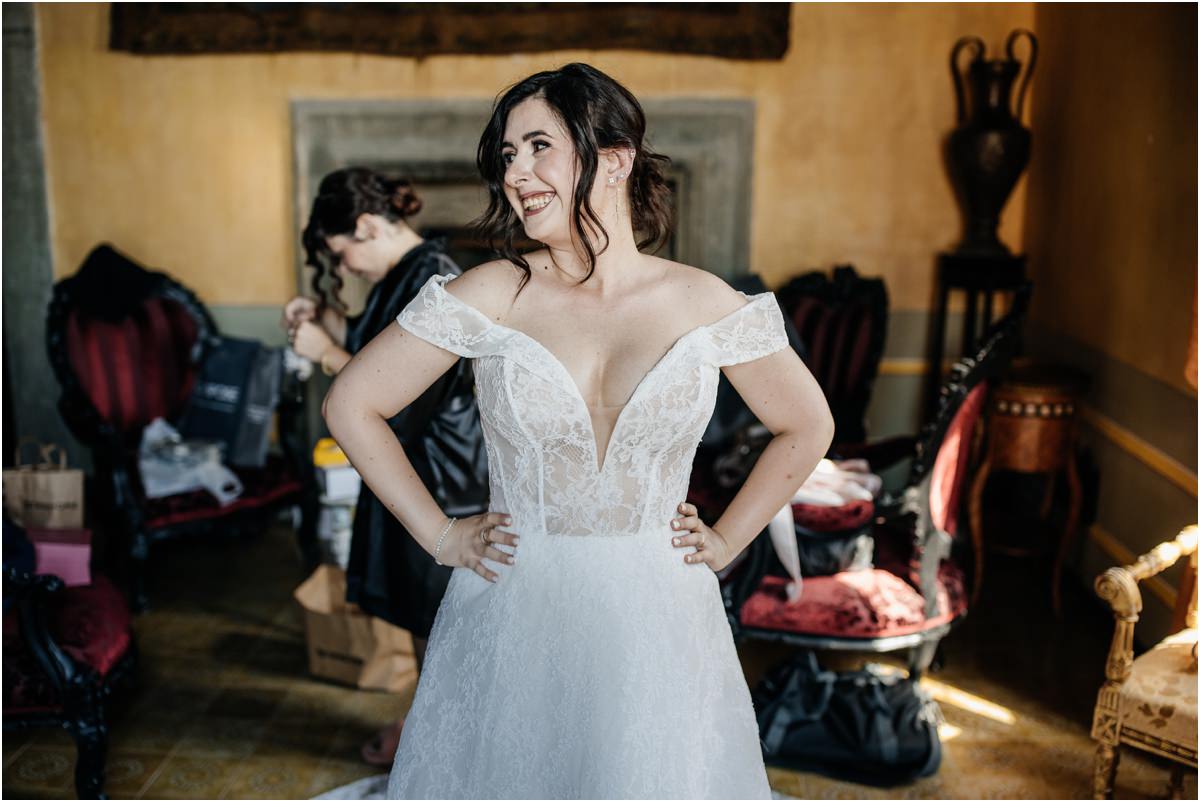 Vestizione della sposa a Villa del Cardinale ai Castelli Romani