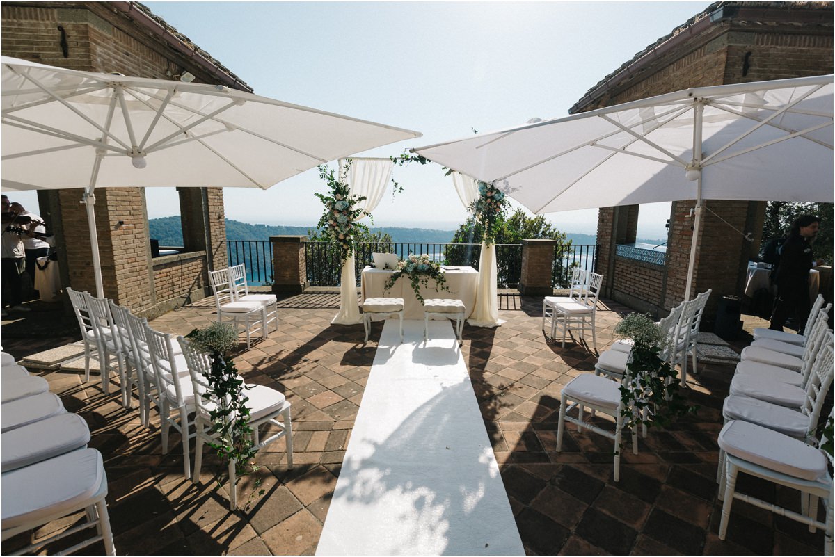 Allestimento del rito civile a Villa del Cardinale ai Castelli Romani