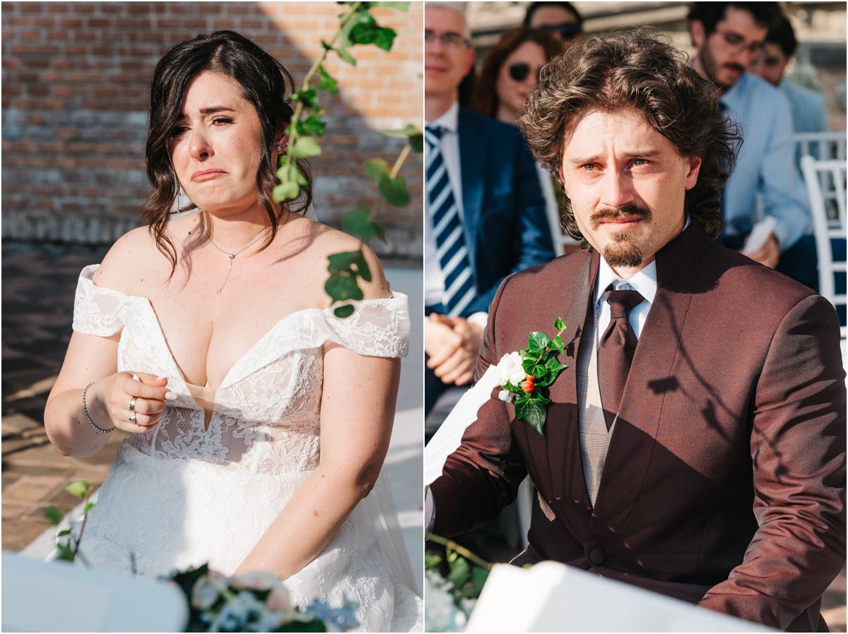 Le emozioni degli sposi durante il rito civile a Villa del Cardinale