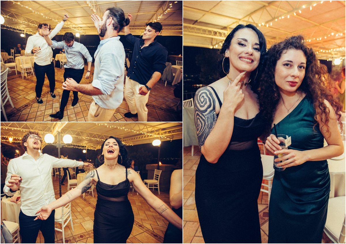 Festa danzante nella terrazza di Villa del Cardinale