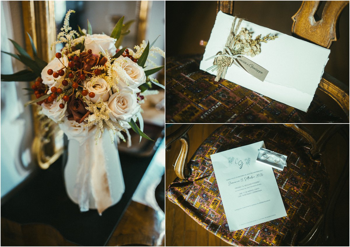 Bouquet e partecipazioni Bouquet della sposa e partecipazioni di Cinzia e Giuseppe