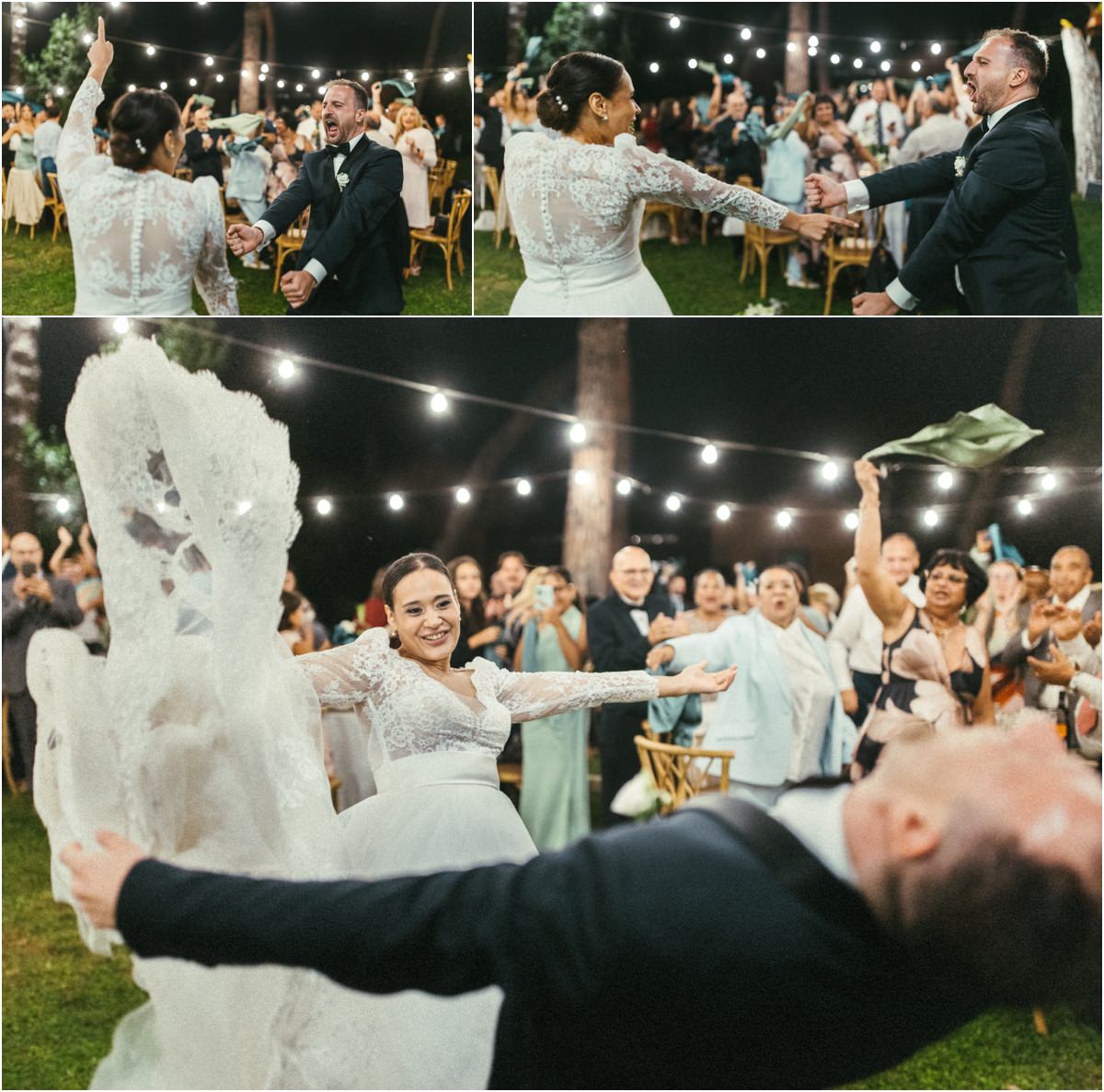 Gli sposi ballano durante la cena Valerio si scatena nel ballo con Alice e gli invitati tra i tavoli